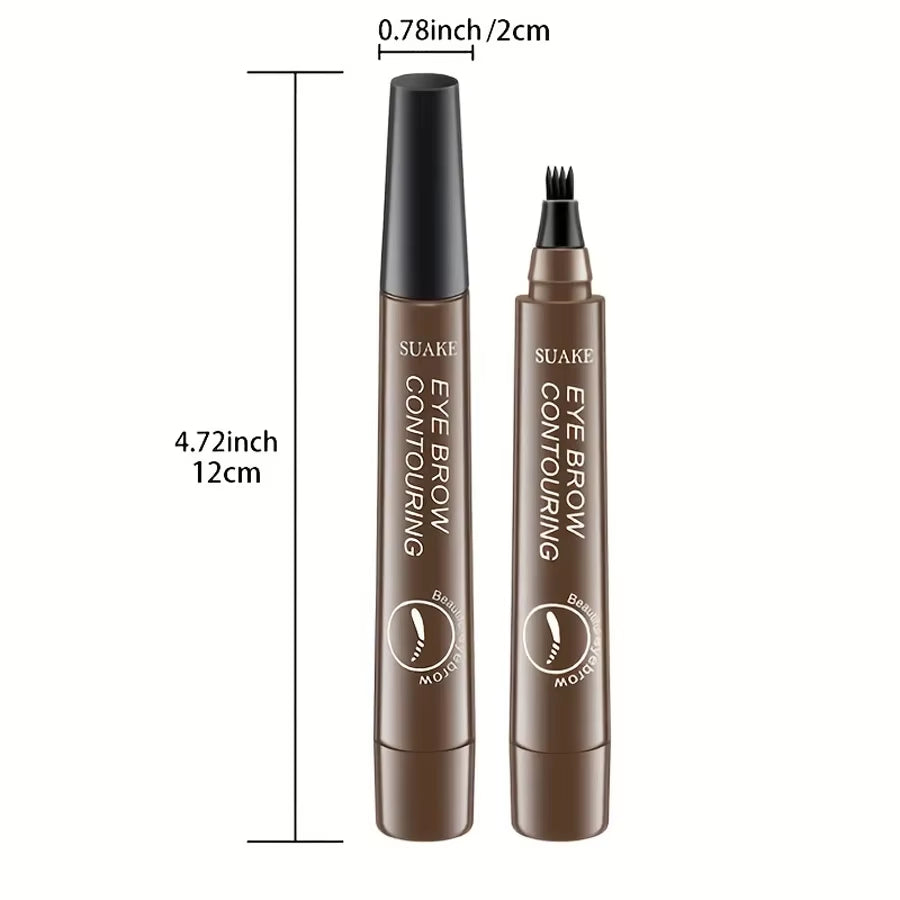 Waterproof Eyebrow Pen, Microblading Eyebrow Pencil with 4 Split Head, Natural Looking Brows Makeup ( 5 Colors)